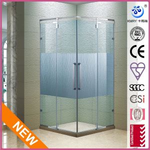 Pintu mandi pivot bilik mandi tanpa air, skrin mandi sudut 38x38, engsel keluli tahan karat (KK3512)